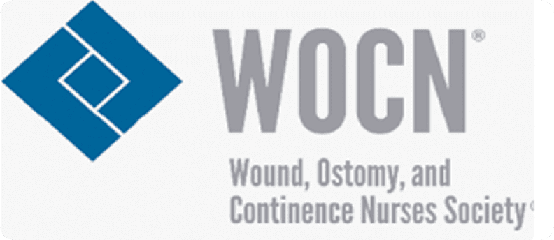WOCN logo with blue geometric design